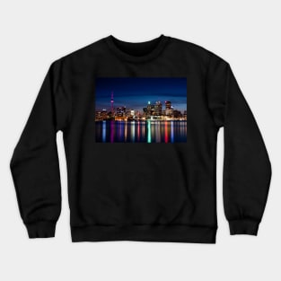 Toronto Skyline At Night From Polson St No 2 Crewneck Sweatshirt